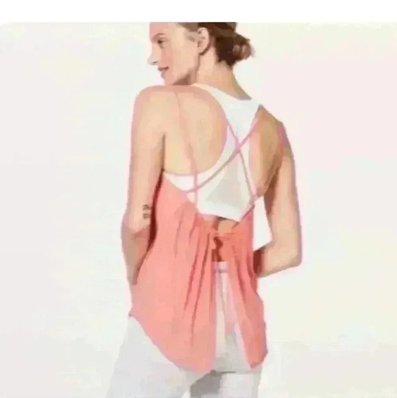 NWT Lululemon Such A Cinch Tank - Size 2, Light Coral LTCR Mesh Flowy - Picture 5 of 6